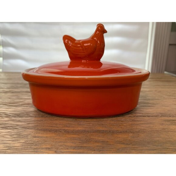 Set of 2 Swiss Pro Cookware Mini Hen Chicken Oval Casserole Ramekin Covered Dish - Picture 1 of 5